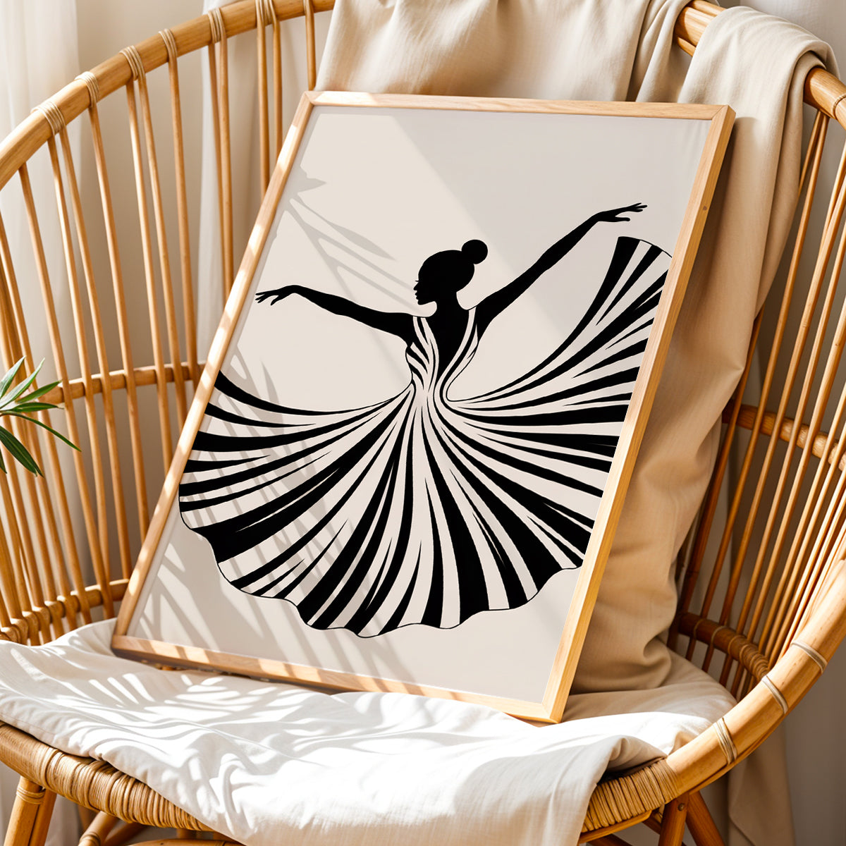 Elegant Ballet Silhouette Framed Wall Art Print