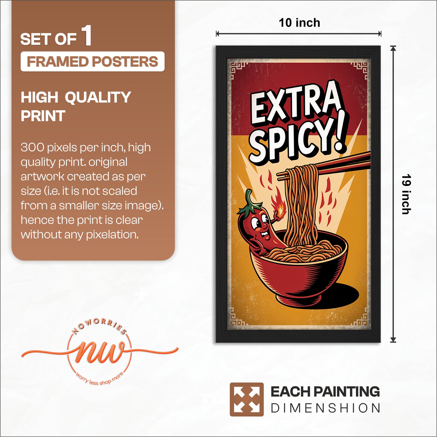 Extra Spicy Noodles Wall Frame