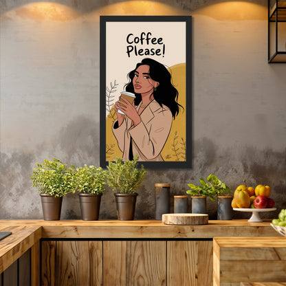 Modern Coffee Girl Illustration