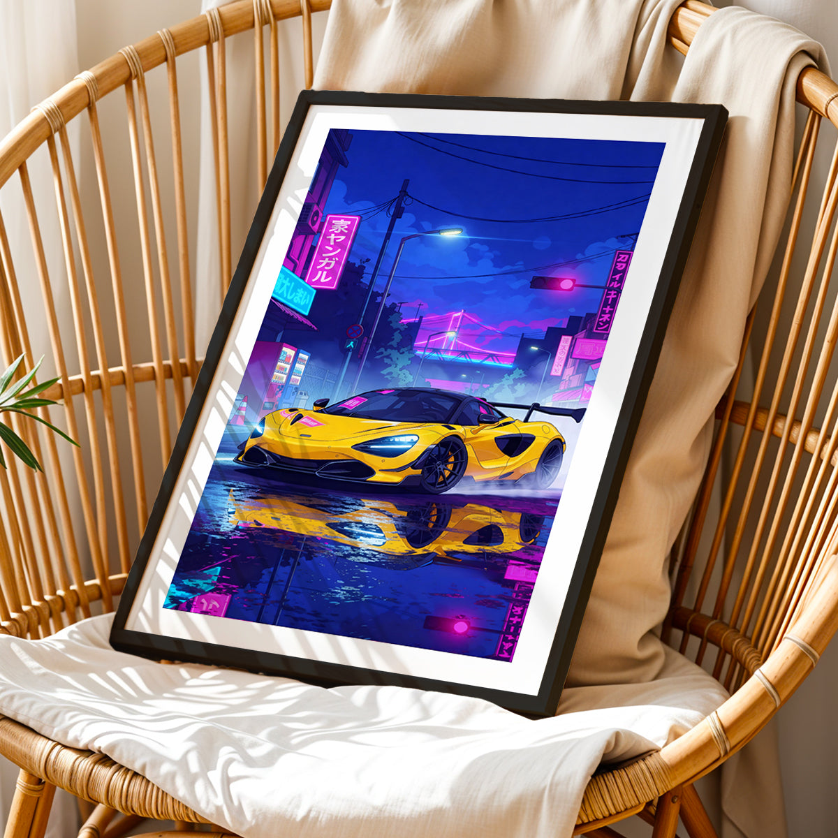 Retro Neon Speed Wall Frame
