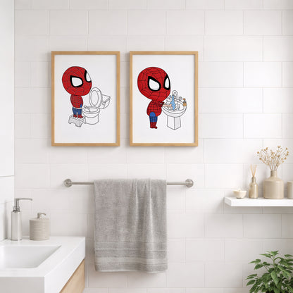 Spider-Man Bathroom Wall Frames Set of 2
