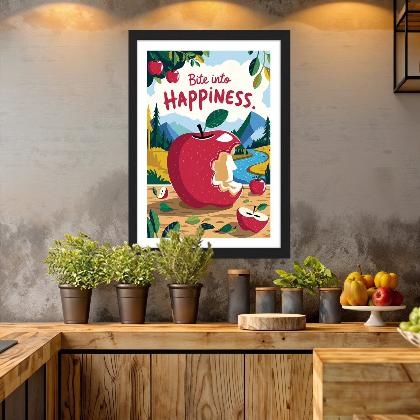 Bite Into Happiness Wall Frame
