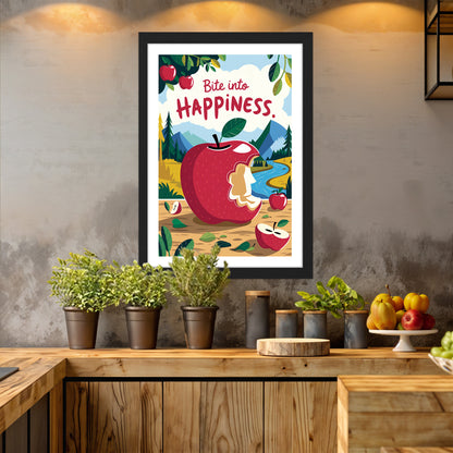 Bite Into Happiness Wall Frame
