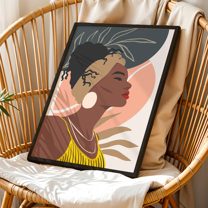 Modern Abstract African Woman Framed Wall Art