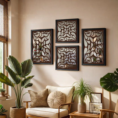 Leaf Motif Mirror Collection Set of 4