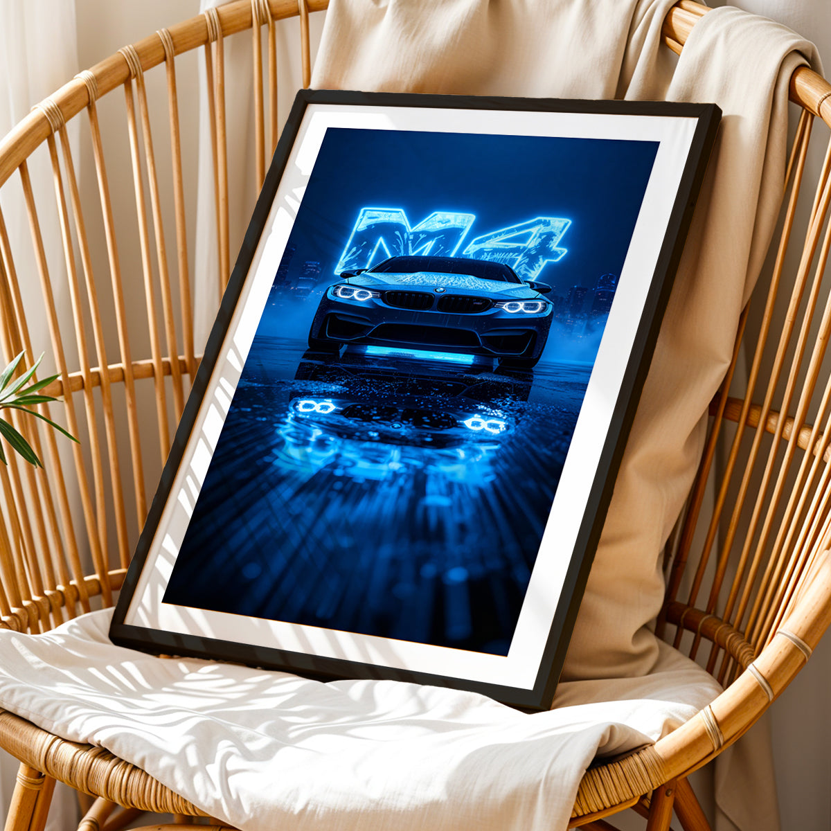 BMW M4 Neon Nights Wall Frame