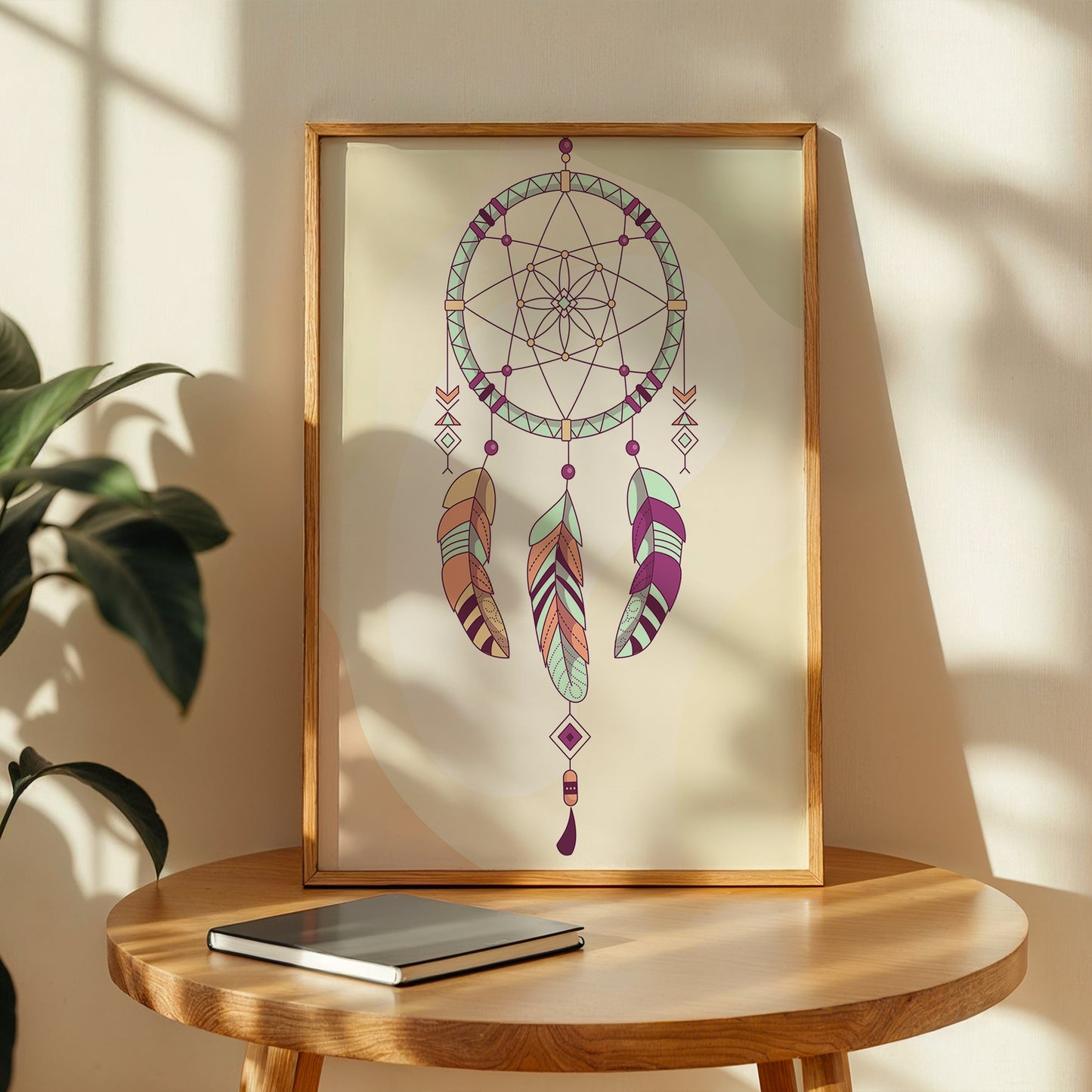 Boho Dreamcatcher Minimalist Framed Poster