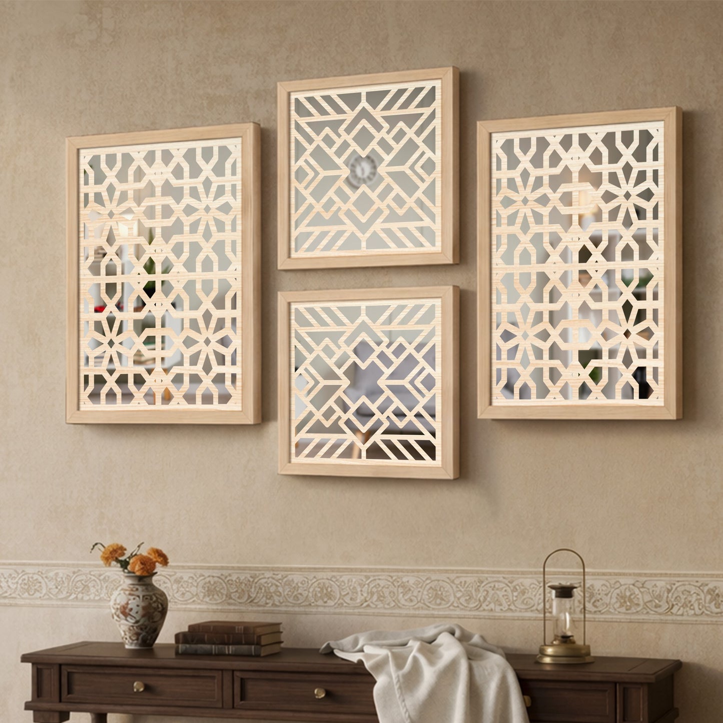 Heritage Star Mirror Art Set of 4