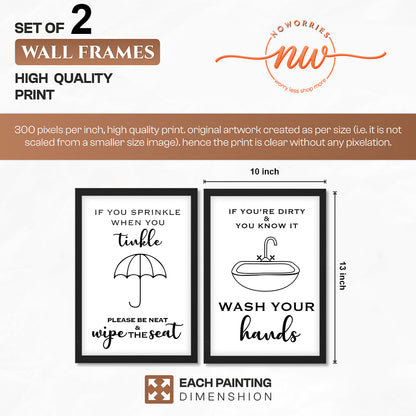 Wash Your Hands Wall Art Set of 2