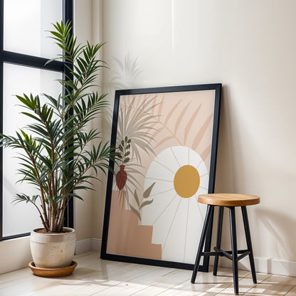 Boho Sunrise Botanical Wall Frame – Set of 1