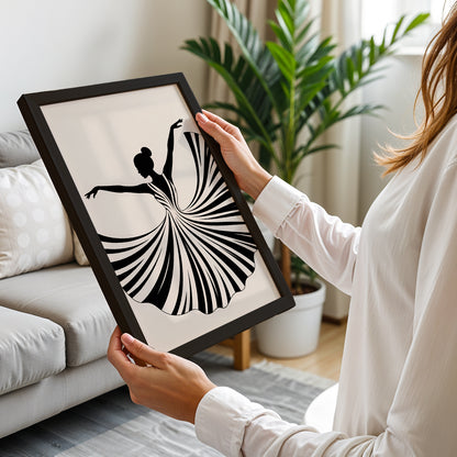 Elegant Ballet Silhouette Framed Wall Art Print