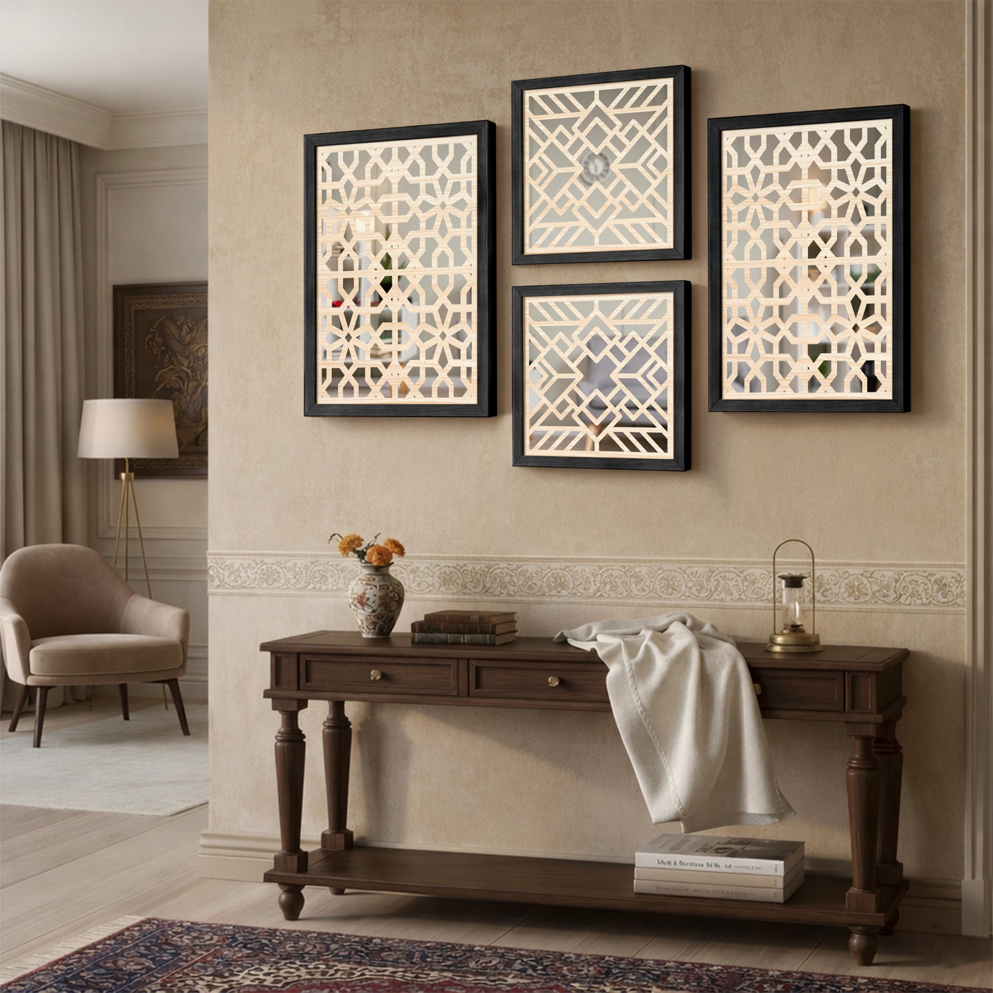 Heritage Star Mirror Art Set of 4