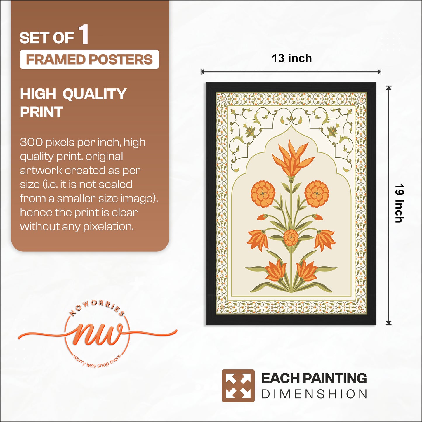 Floral Mughal Pattern Frame