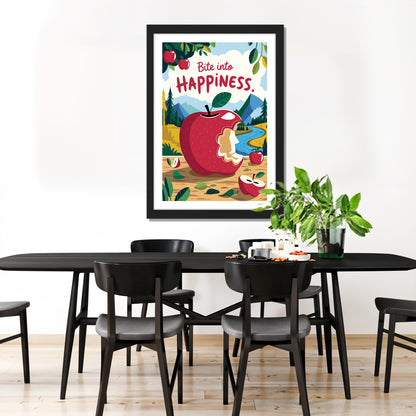 Bite Into Happiness Wall Frame