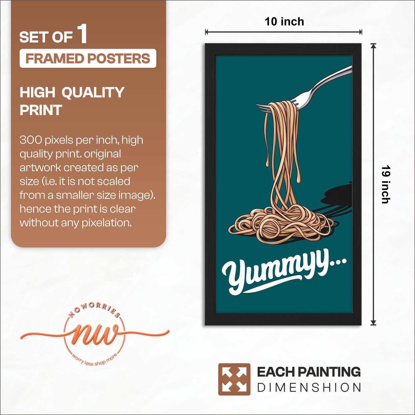 Yummy Spaghetti Wall Frame