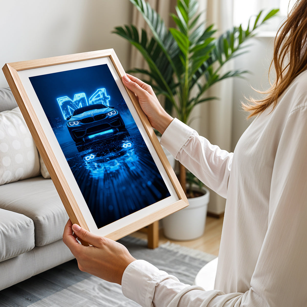 BMW M4 Neon Nights Wall Frame
