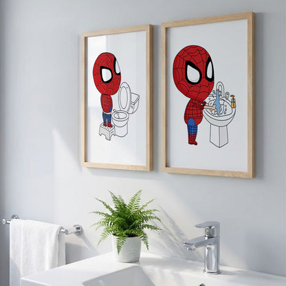 Spider-Man Bathroom Wall Frames Set of 2