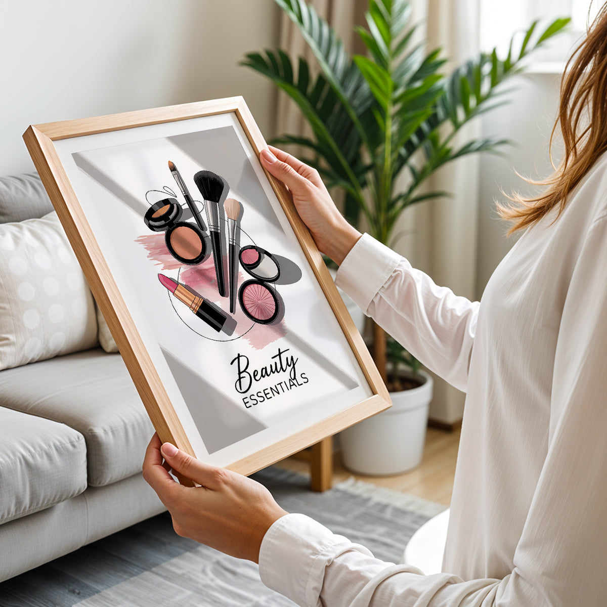 Beauty Essentials Makeup Framed Wall Art Print