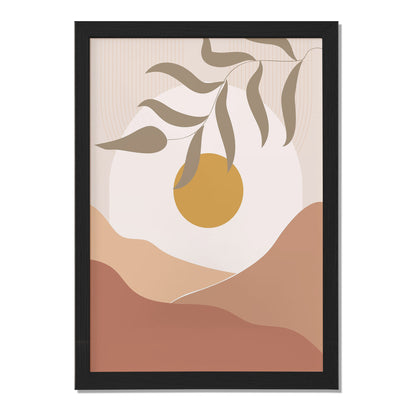 Minimalist Golden Sun Leaf Wall Art – Set of 1
