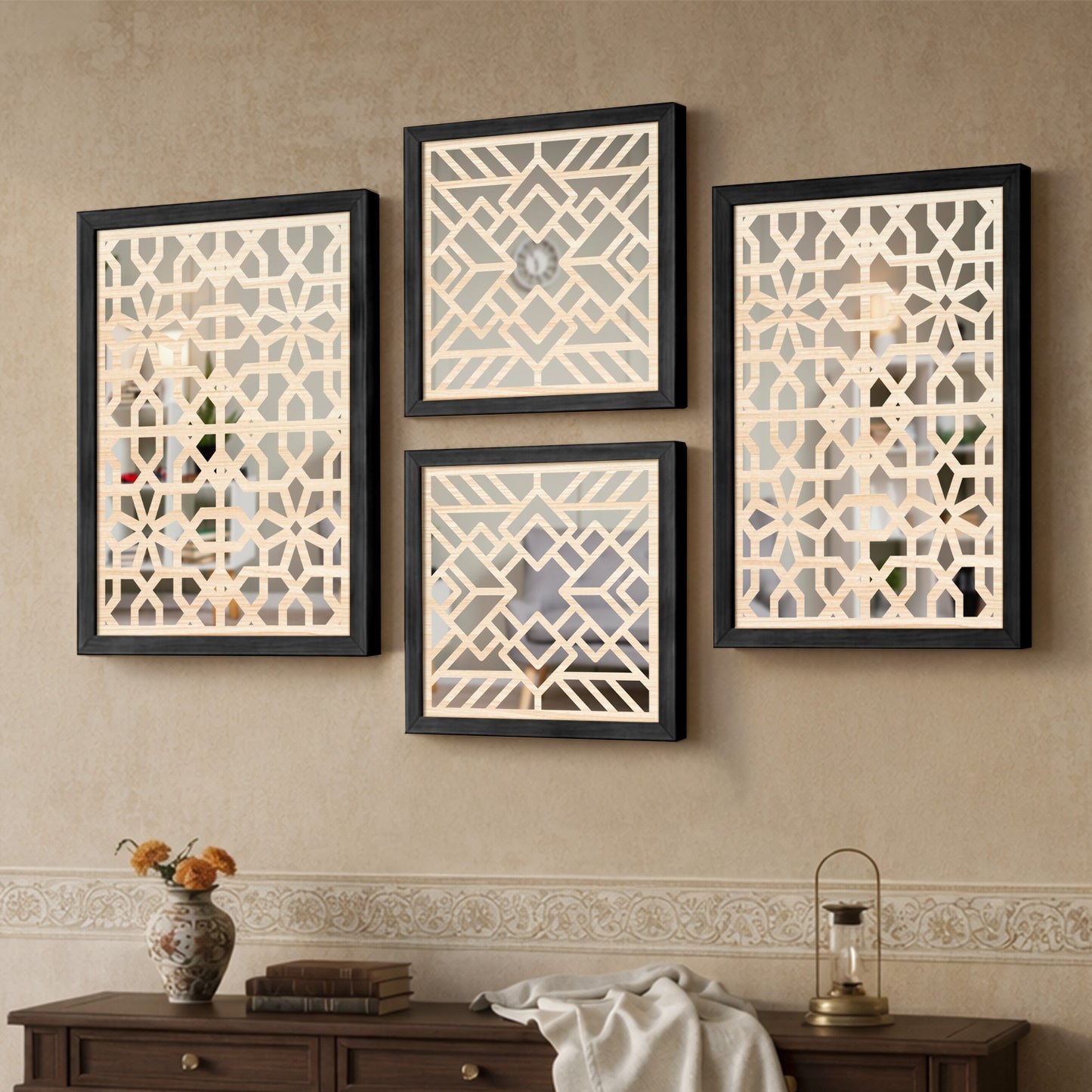 Heritage Star Mirror Art Set of 4
