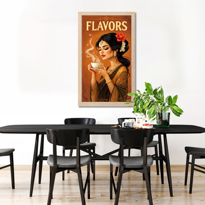Flavors Tea Lady Art Wall Frame Set of 1