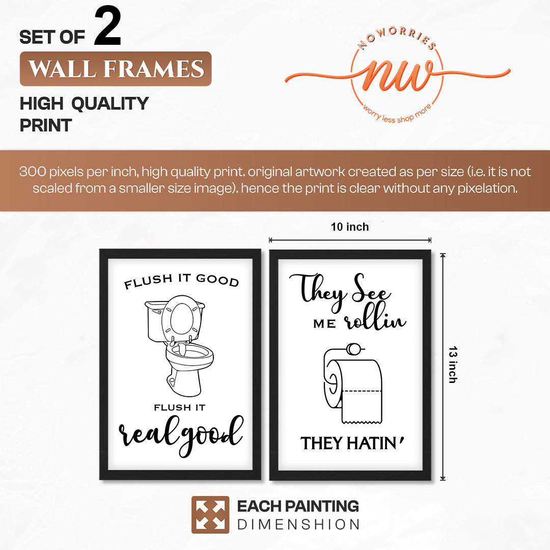 Funny Bathroom Quotes Set of 2