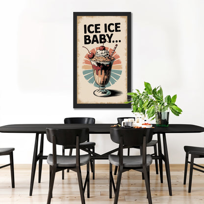Retro Ice Cream Sundae Wall Frame
