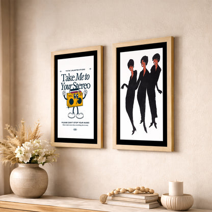 Retro Music & Soul Sisters Wall Art Set
