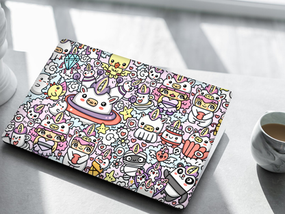 Cute Unicorn Doodle Laptop Skin