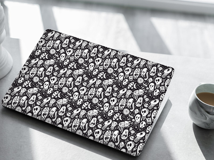 Skull Doodle Pattern Laptop Skin