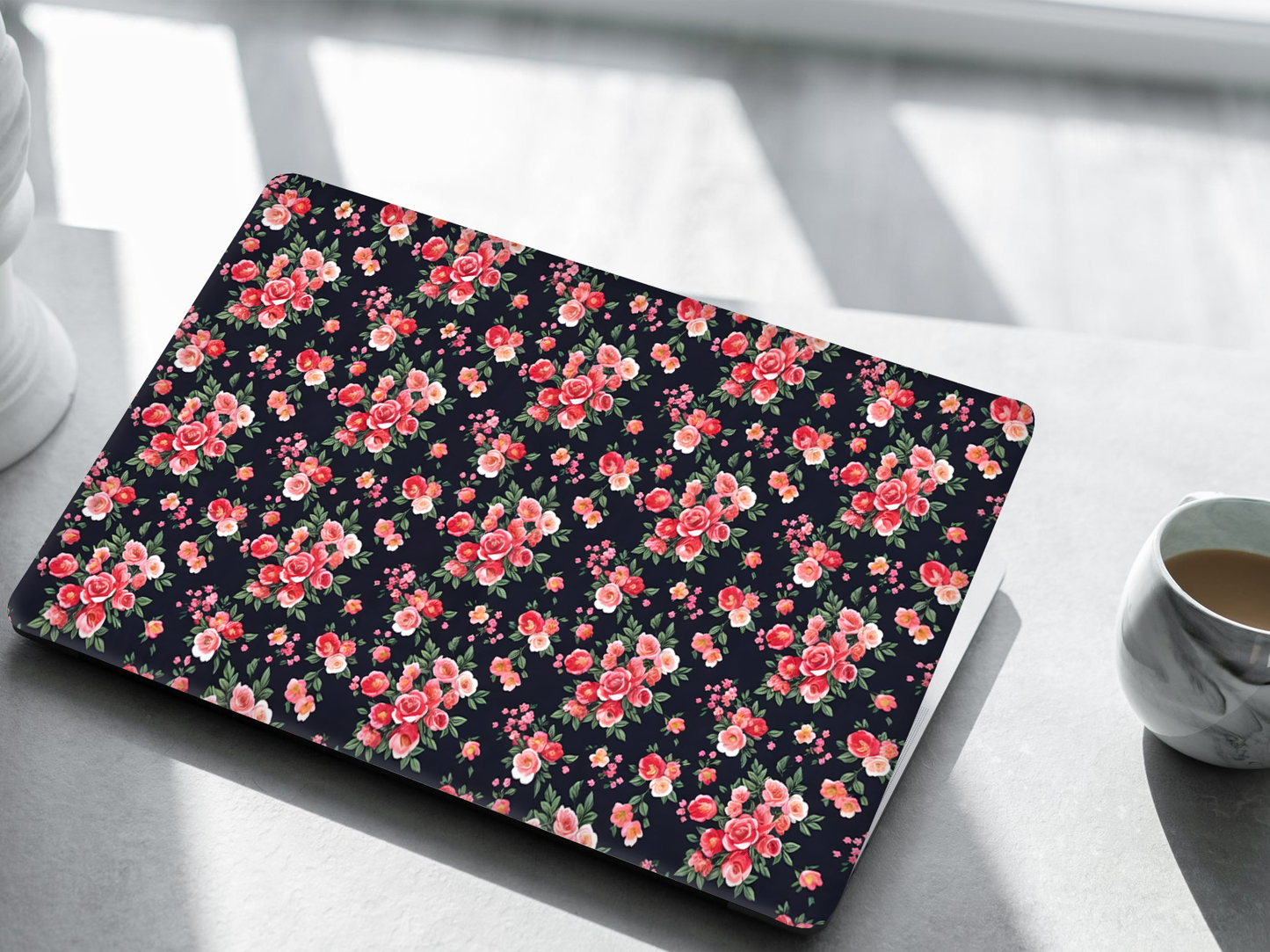 Midnight Rose Pattern Laptop Skin