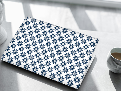Indigo Tile Floral Laptop Skin