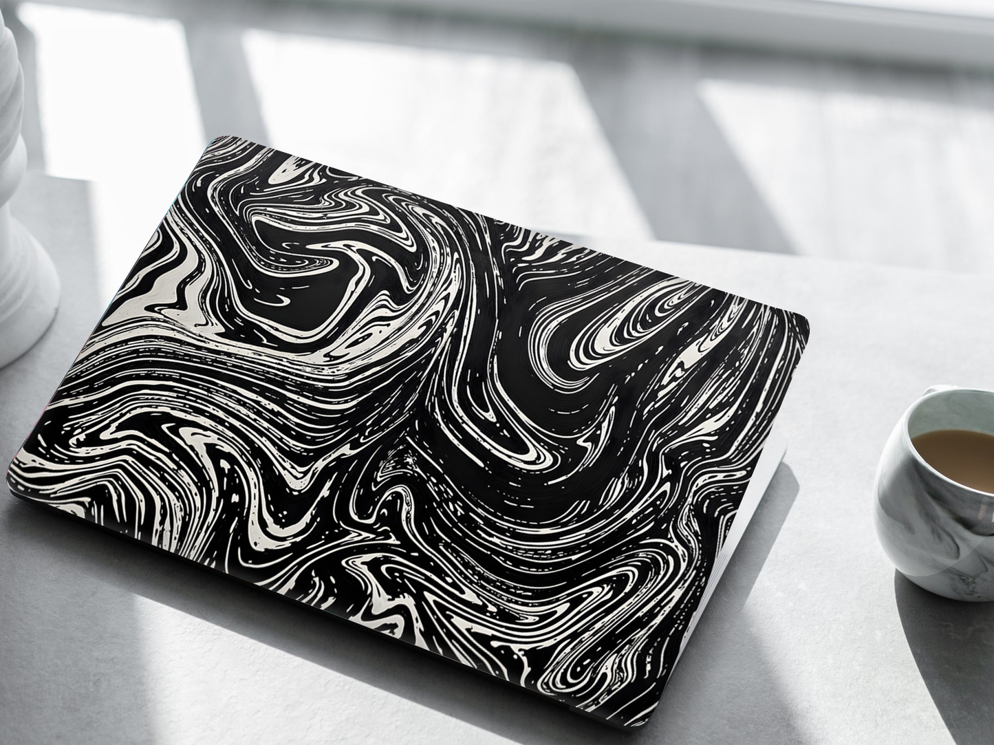 Black Marble Swirl Laptop Skin