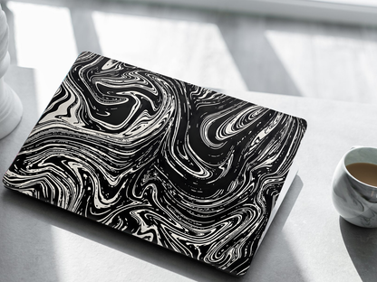 Black Marble Swirl Laptop Skin