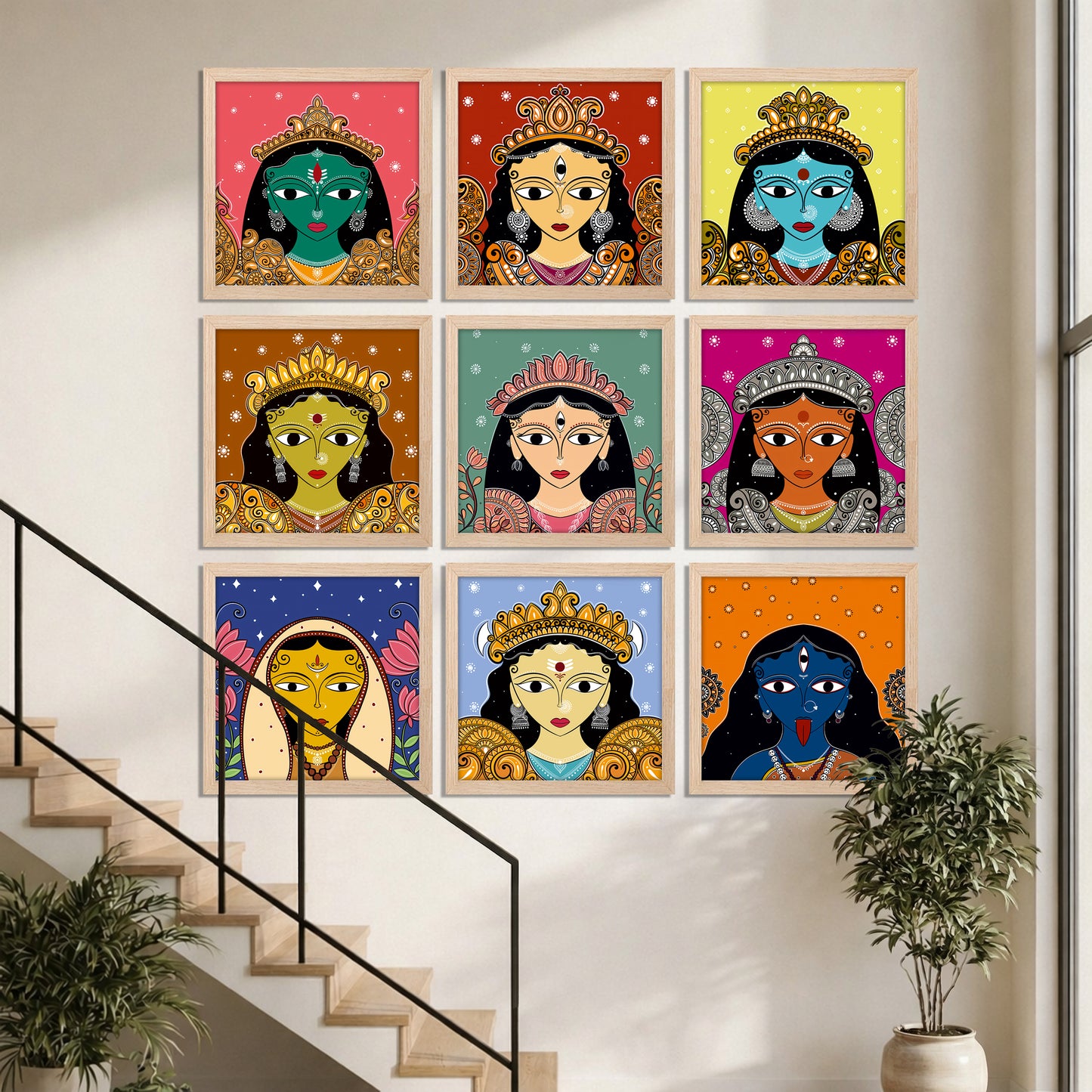 Divine Devi Wall Art Set of 9