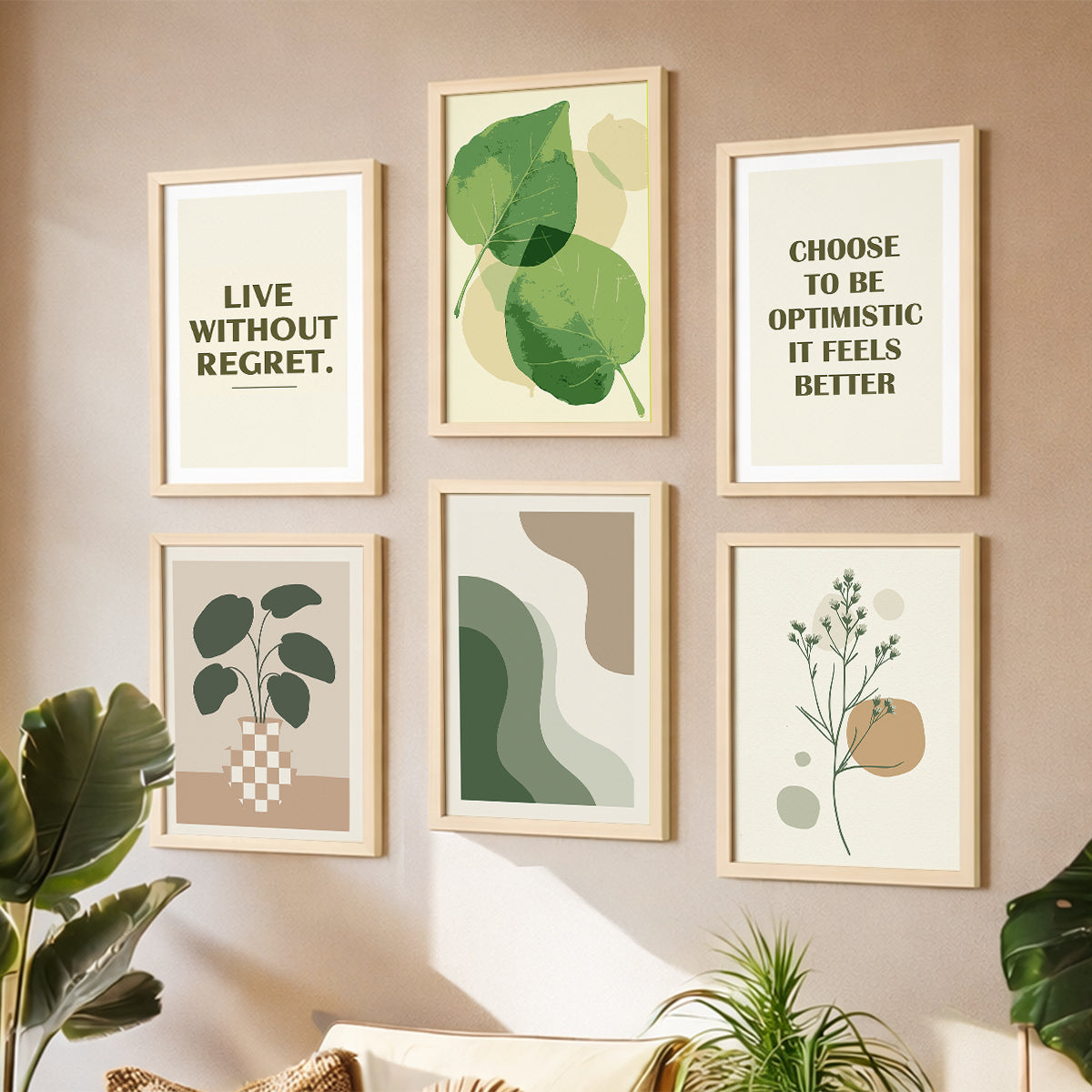 Modern Botanical Wall Frame Set of 6