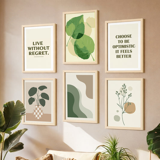 Modern Botanical Wall Frame Set of 6