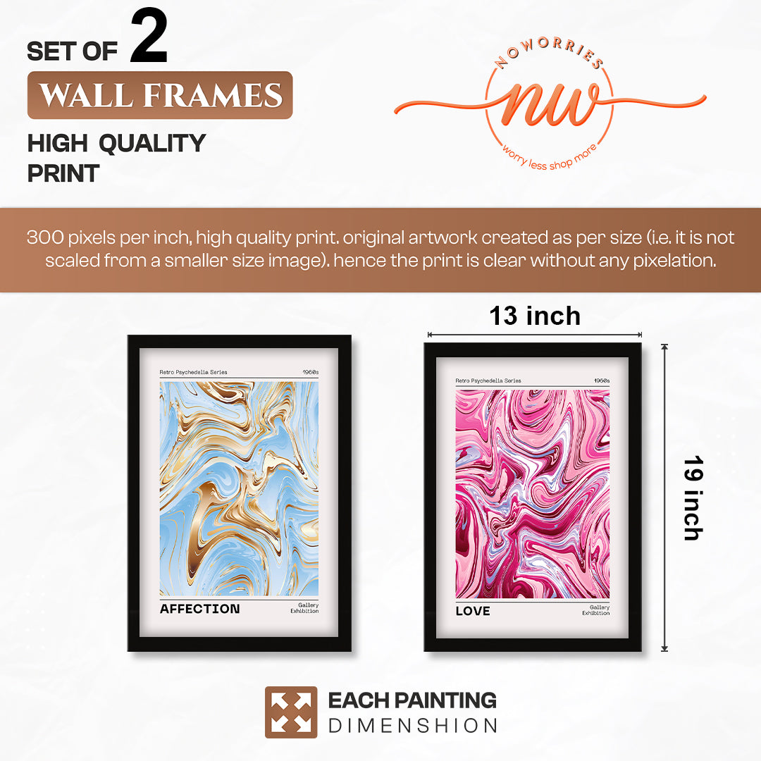 Affection & Love Marble Poster Set of 2