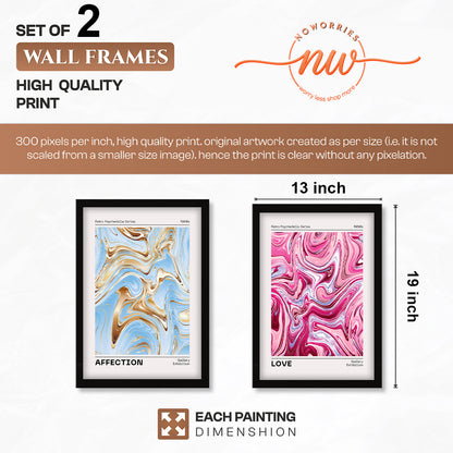 Affection & Love Marble Poster Set of 2