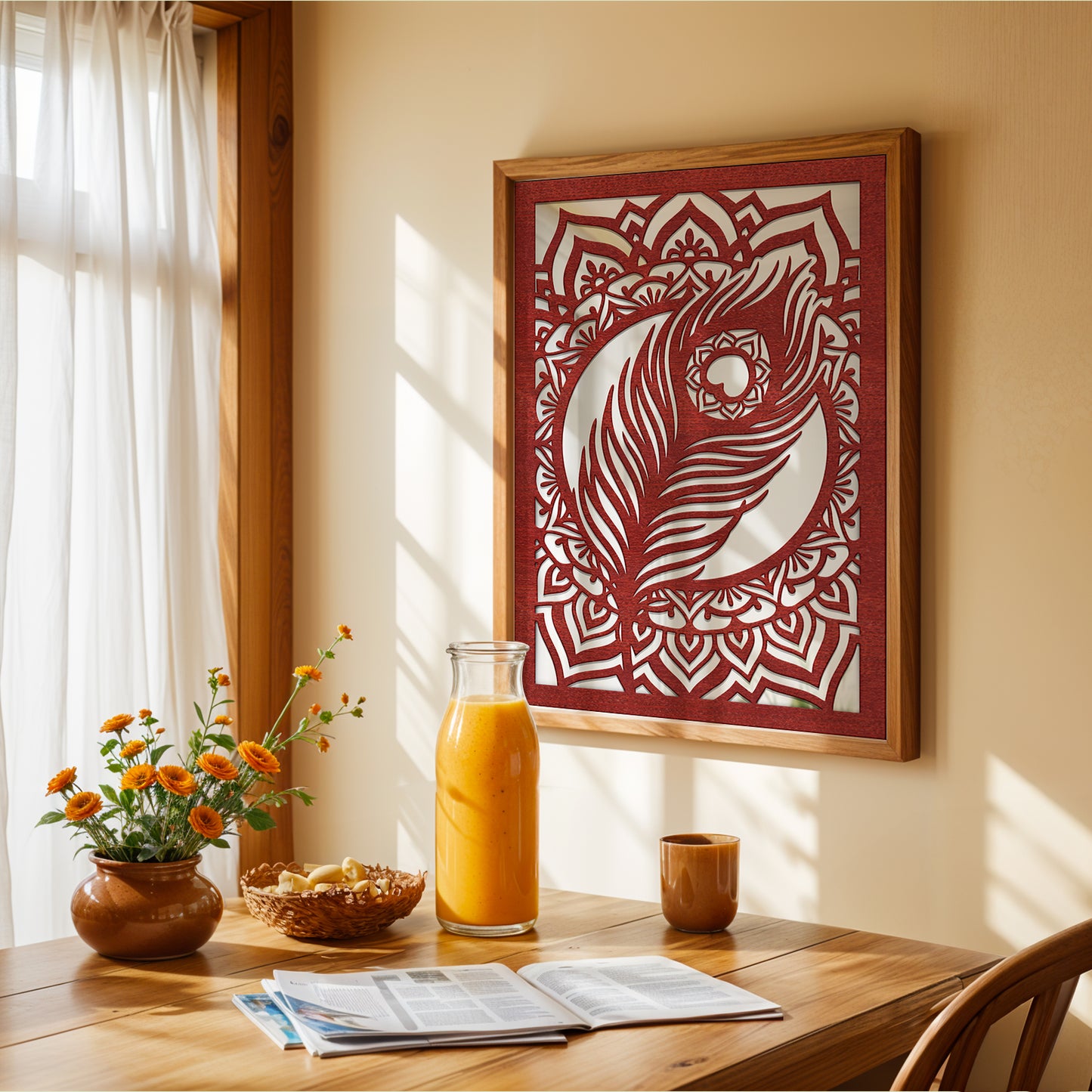 Krishna Morpankh Pinewood Laser Wall Art