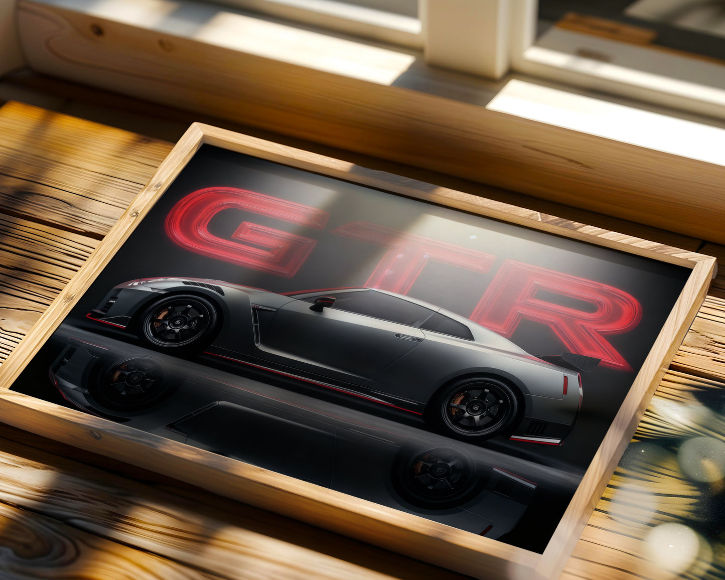 Nissan GT-R Neon Legacy Wall Frame