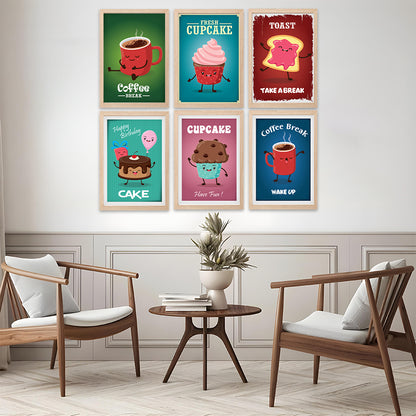 Cute Food Art Collection Wall Frame Set