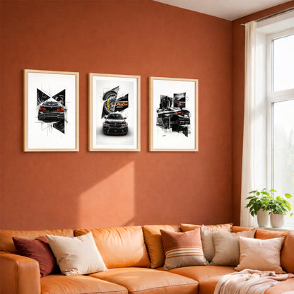 BMW Sketch Wall Frame Set of 3