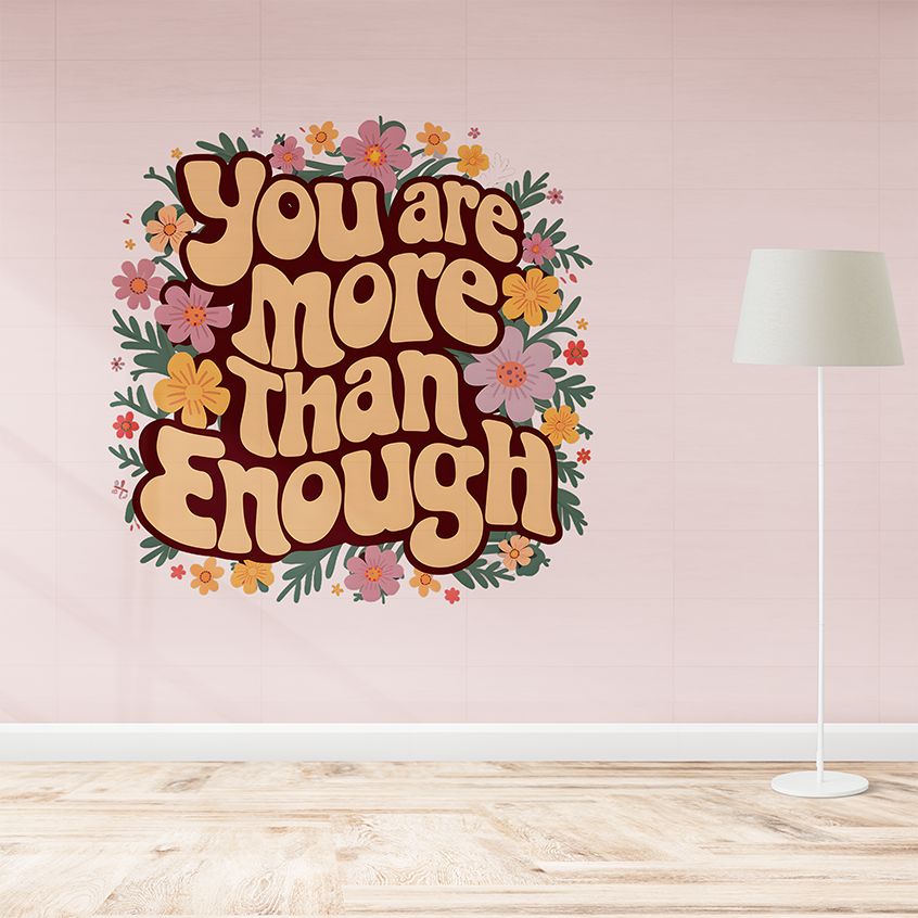 Retro Floral More Than Enough Wall Sticker