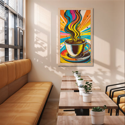 Vibrant Coffee Art Poster