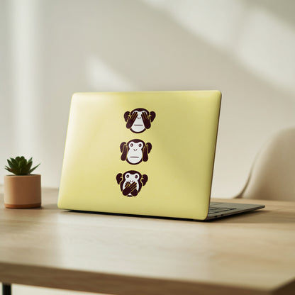 Muted Monkeys Yellow Vinyl Laptop Skin