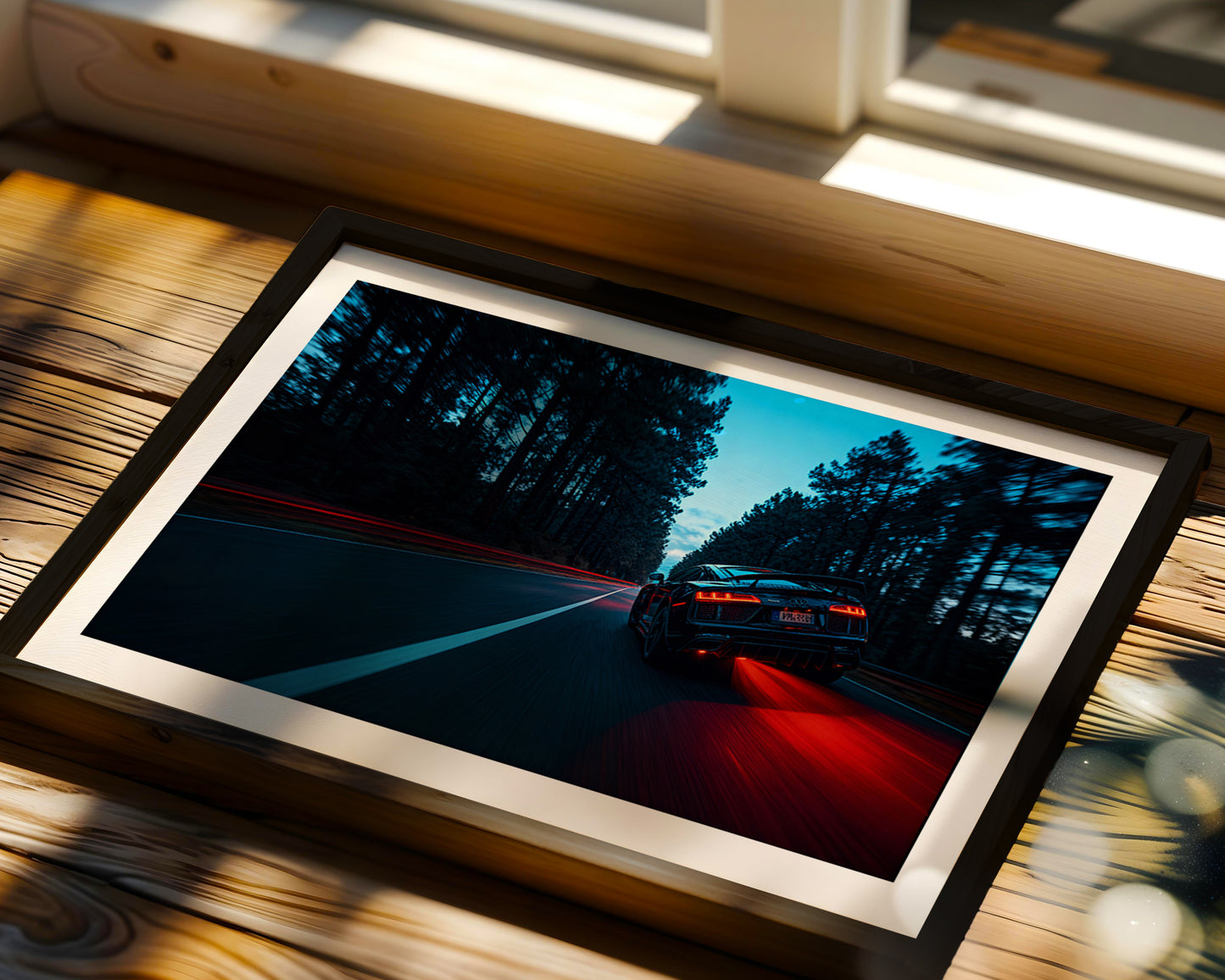 Audi R8 Midnight Forest Drive Wall Frame