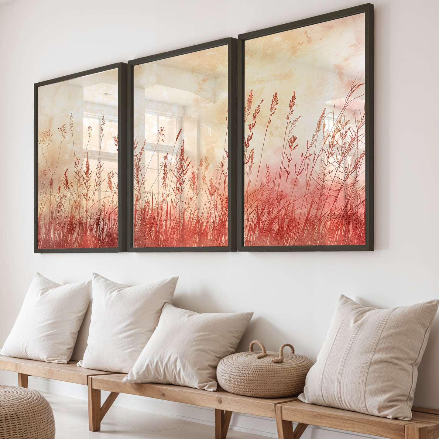 Blush Wildflower Botanical Wall Frames Set of 3