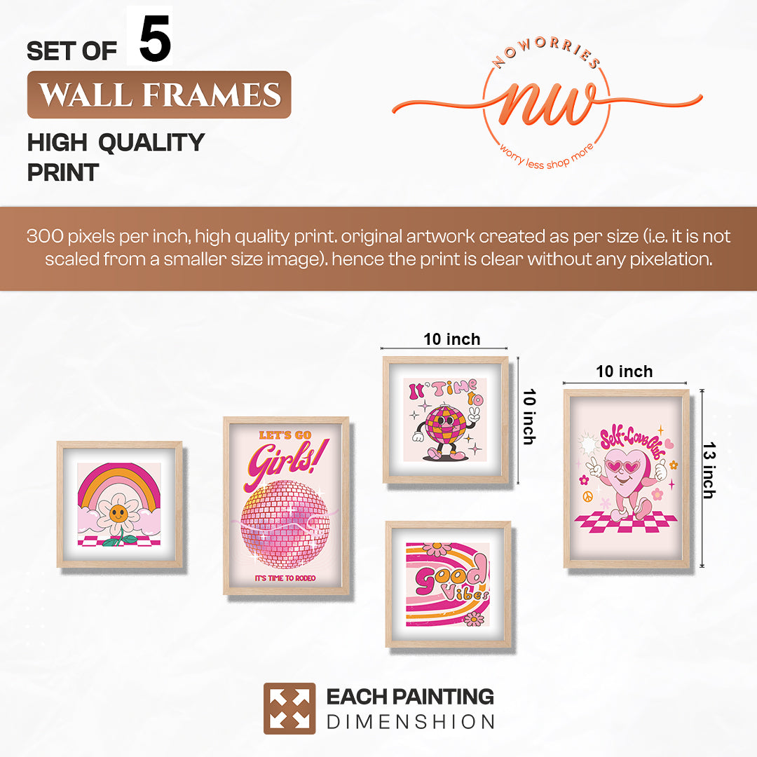 Girly Gallery Wall Set of 5