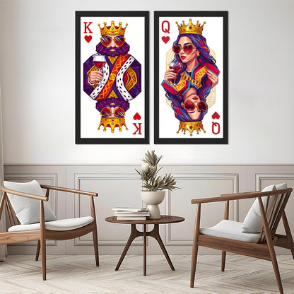 Royal King & Queen Wine Duo Wall Frame